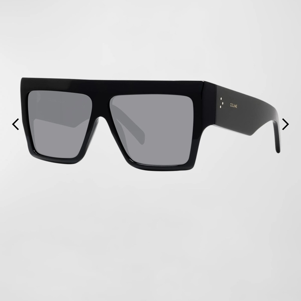 Celine Black Oversized Sunglasses with Flat-Top Design